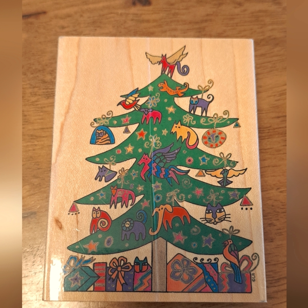 Laurel Burch Kindred Spirit Tree Rubber Stamp By All Night Media. Never Used